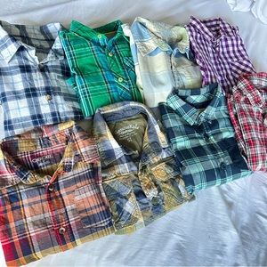 Lot of 8 Boys Flannels - Size Mixture of 5 and 5T - Cherokee, Osh Kosh